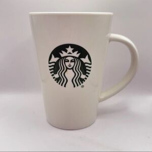 Starbucks Classic Logo Green Mermaid 12oz White Coffee Mug/ Cup Marks on Side